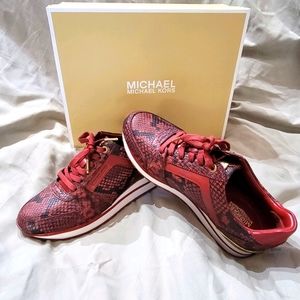 Michael Kors Red Snake Sneakers